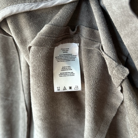 KUT From The Kloth Taupe Brown Suede Lightweight Open Front Jacket Size Large - Picture 6 of 8